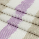 Beige, Lilac and White Painterly Stripes Polyester and Rayon Waffle Knit