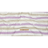 Beige, Lilac and White Painterly Stripes Polyester and Rayon Waffle Knit