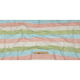 Celadon Green, Sky Blue and Pink Striped Polyester and Rayon Waffle Knit