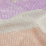 Lilac, Beige and Peach Striped Polyester and Rayon Waffle Knit