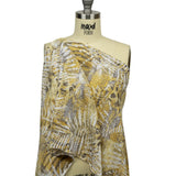 Yellow, White and Brown Animal Motley Polyester and Rayon Open Sweater Knit