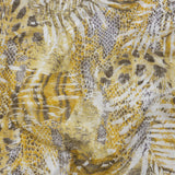 Yellow, White and Brown Animal Motley Polyester and Rayon Open Sweater Knit