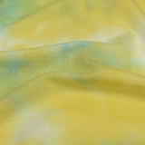 Lemon, Sky Blue and White TIe Dye Stretch Rayon Jersey