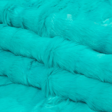 Luxury Faux Fur - Turquoise Abstract Tonal