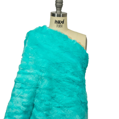 Luxury Faux Fur - Turquoise Abstract Tonal