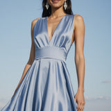 Sustainable Viscose Fluid Satin - Country Blue - Mood Exclusive Elliana Collection