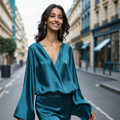 Sustainable Viscose Fluid Satin - Ocean Blue - Mood Exclusive Elliana Collection