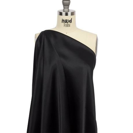 Sustainable Viscose Fluid Satin - Black - Mood Exclusive Elliana Collection