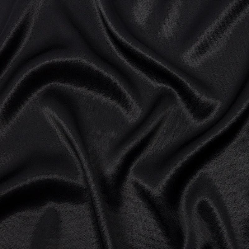 Sustainable Viscose Fluid Satin - Black - Mood Exclusive Elliana Collection