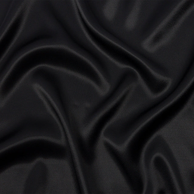 Sustainable Viscose Fluid Satin - Black - Mood Exclusive Elliana Collection