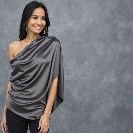 Sustainable Viscose Fluid Satin - Slate - Mood Exclusive Elliana Collection