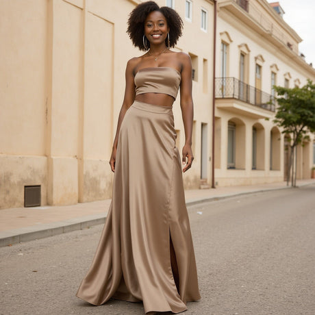 Sustainable Viscose Fluid Satin - Natural - Mood Exclusive Elliana Collection