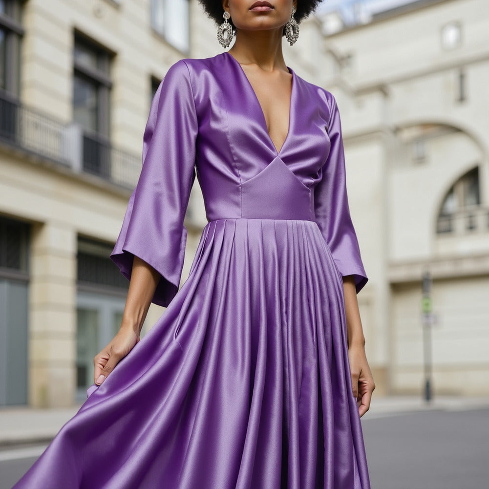 Sustainable Viscose Fluid Satin - Lilac - Mood Exclusive Elliana Collection