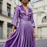 Sustainable Viscose Fluid Satin - Lilac - Mood Exclusive Elliana Collection