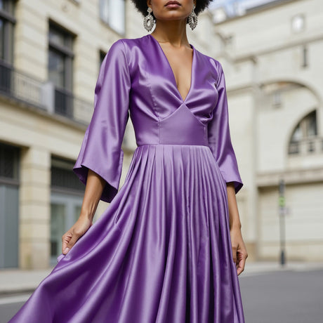 Sustainable Viscose Fluid Satin - Lilac - Mood Exclusive Elliana Collection