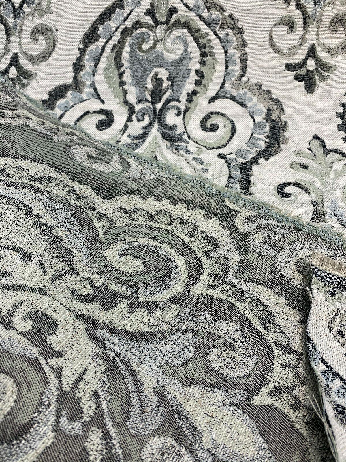 Shamaris Marsh Antique Damask Chenille Upholstery Fabric - Beige, Damask Pattern, 57" Width (1 Yard)