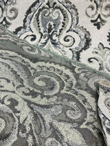 Shamaris Marsh Antique Damask Chenille Upholstery Fabric - Beige, Damask Pattern, 57" Width (1 Yard)