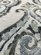 Shamaris Marsh Antique Damask Chenille Upholstery Fabric - Beige, Damask Pattern, 57" Width (1 Yard)