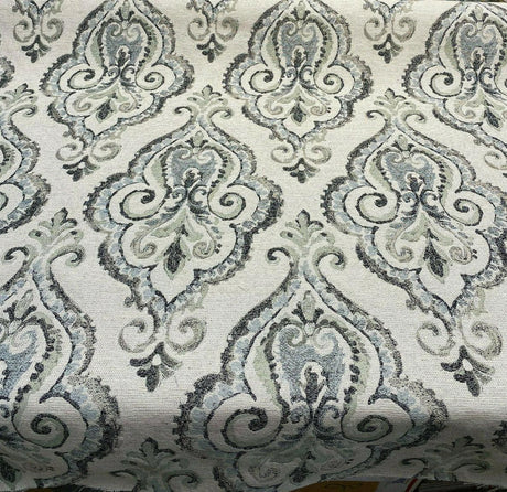 Shamaris Marsh Antique Damask Chenille Upholstery Fabric - Beige, Damask Pattern, 57" Width (1 Yard)