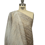 Metallic Gold and Beige Striated Lines Luxury Burnout Brocade