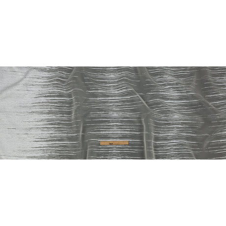 Metallic White Striated Lines Luxury Burnout Brocade