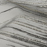 Metallic Black and Silver Striated Lines Luxury Burnout Brocade