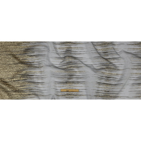 Metallic Black and Gold Striated Lines Luxury Burnout Brocade