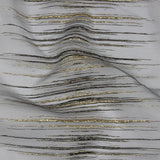 Metallic Black and Gold Striated Lines Luxury Burnout Brocade