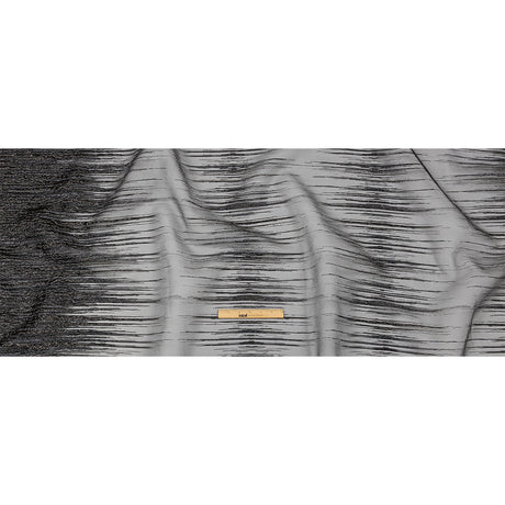 Metallic Black Striated Lines Luxury Burnout Brocade