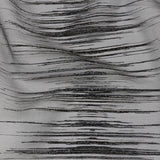 Metallic Black Striated Lines Luxury Burnout Brocade