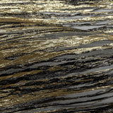 Metallic Gold and Black Striated Luxury Burnout Plisse Brocade with Scalloped Edges