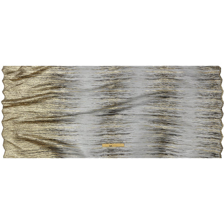 Metallic Gold and Black Striated Luxury Burnout Plisse Brocade with Scalloped Edges