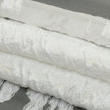 Metallic White Abstract Luxury Burnout Brocade