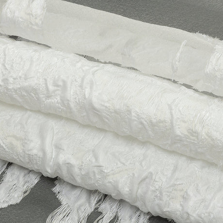 Metallic White Abstract Luxury Burnout Brocade
