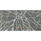 Metallic White Abstract Lines Luxury Burnout Brocade