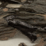 Metallic Bronze Medal and Black Floral Luxury Burnout Brocade Panel