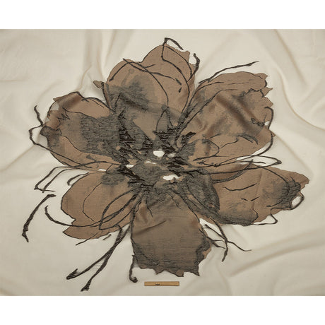 Metallic Bronze Medal and Black Floral Luxury Burnout Brocade Panel