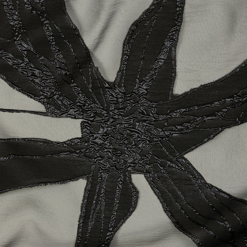 Metallic Black and Violet Femme Oversized Flowers Luxury Burnout Brocade