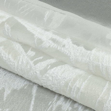 Metallic White Abstract Splatters Luxury Burnout Brocade