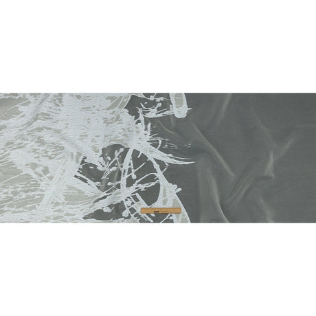 Metallic White Abstract Splatters Luxury Burnout Brocade