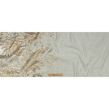 Metallic White and Habanero Gold Spotted and Splattered Luxury Brocade
