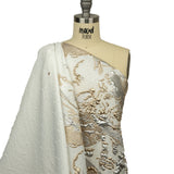 Metallic White and Habanero Gold Spotted and Splattered Luxury Brocade