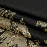 Metallic Golden Mist and Black Spotted and Splattered Luxury Brocade