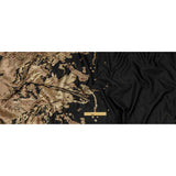 Metallic Bronze Mist and Black Spotted and Splattered Luxury Brocade