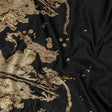Metallic Bronze Mist and Black Spotted and Splattered Luxury Brocade