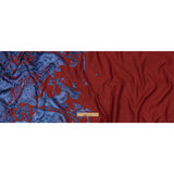 Metallic Diode Blue and Dark Red Spotted and Splattered Luxury Brocade