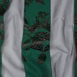 Metallic Black and Dark Green Floral Luxury Brocade with Sheer Stripes