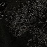 Metallic Black Floral Luxury Brocade with Sheer Stripes