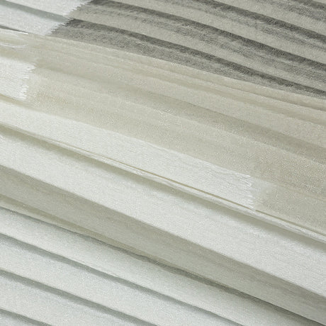 Metallic White Waves Pleated Luxury Burnout Brocade