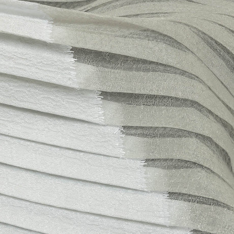 Metallic White Waves Pleated Luxury Burnout Brocade